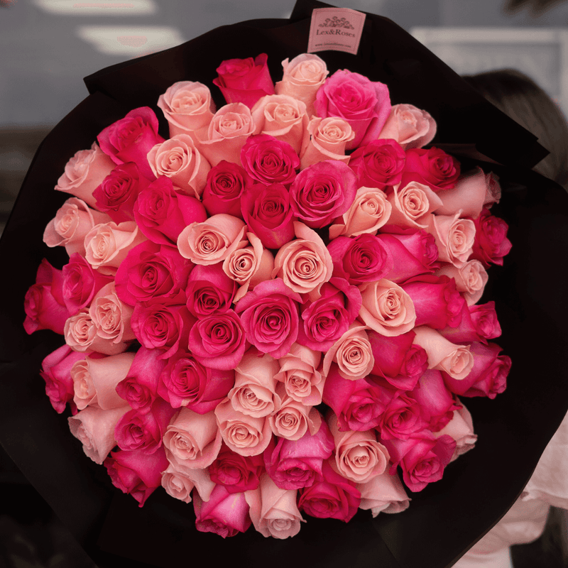 Pink & Hot Pink Rose Bouquet