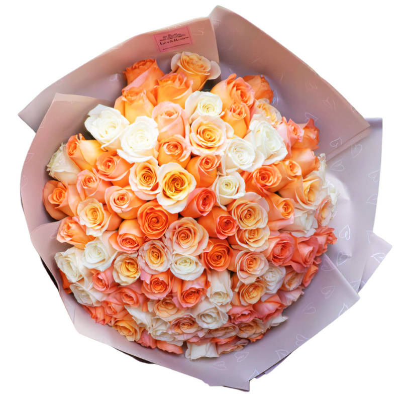 Peach Deluxe Rose Bouquet