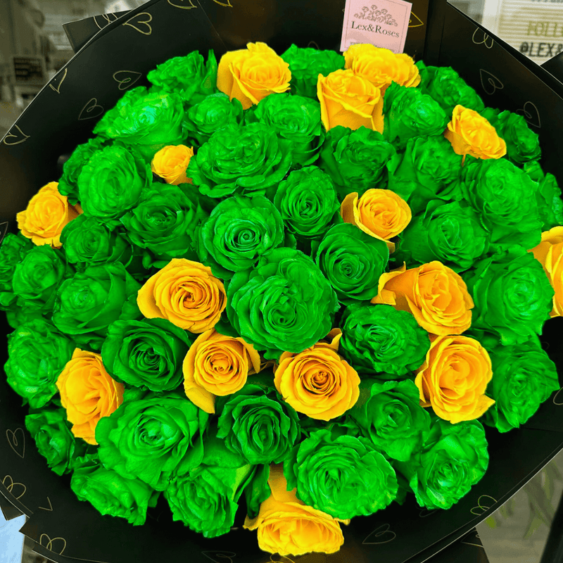 Green & Yellow Rose Bouquet