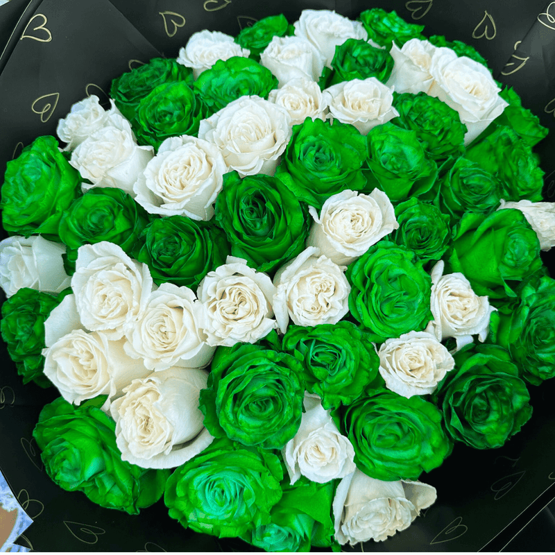 Green & White Rose Bouquet