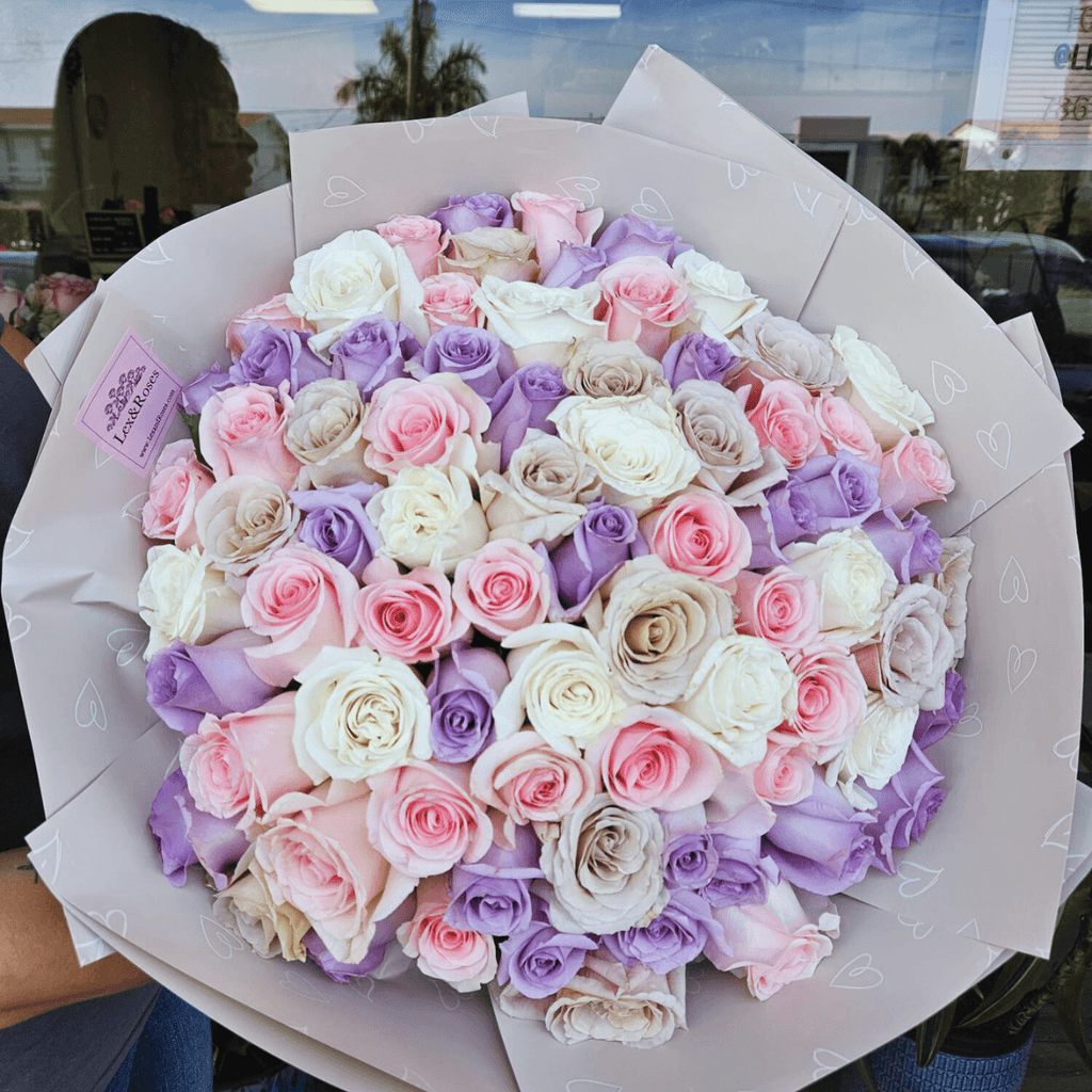 100 Rose Bouquet - Purple Deluxe – Lex&Roses