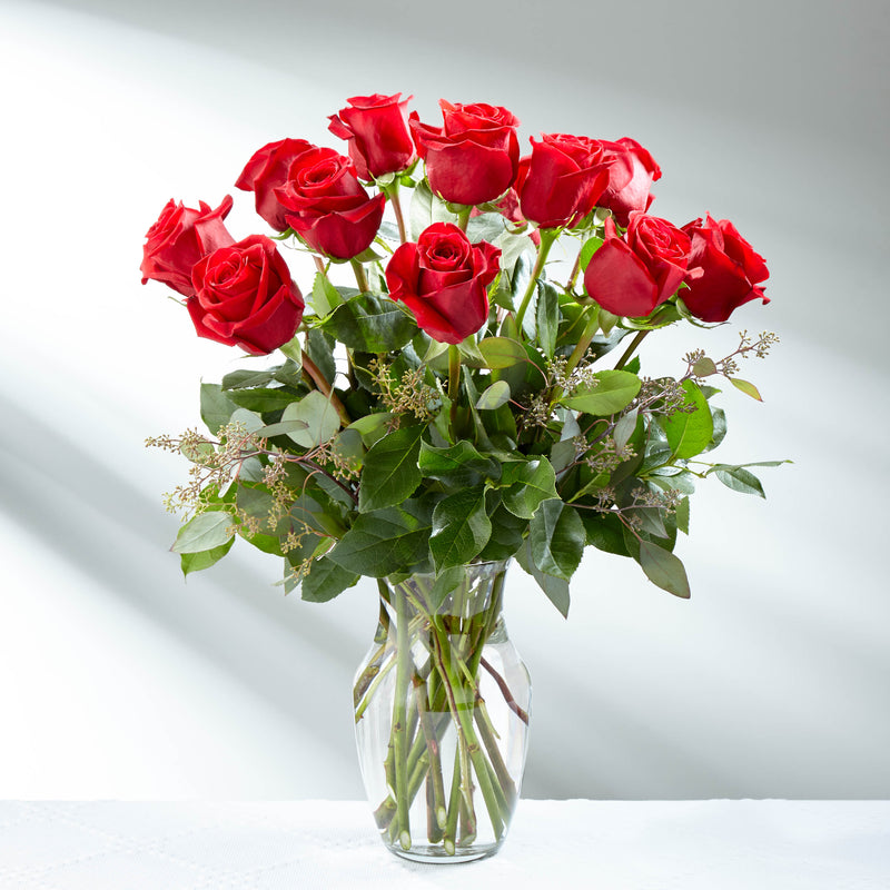 Red Roses - Vase 1 Doz