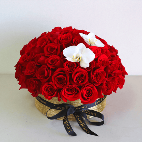 75 Red Roses Vase - Orchids