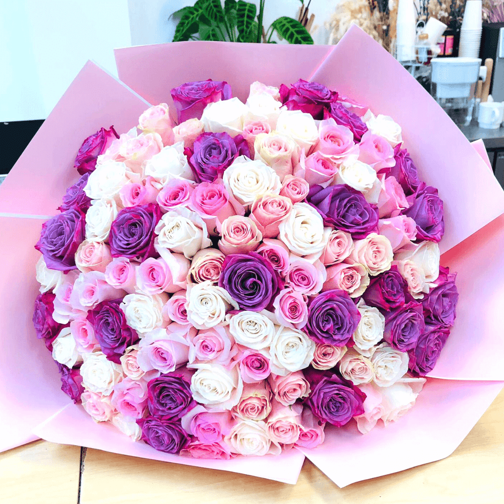 Purple discount rose bouquet