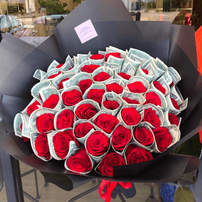 Money Rose Bouquet - Red β Lex&Roses