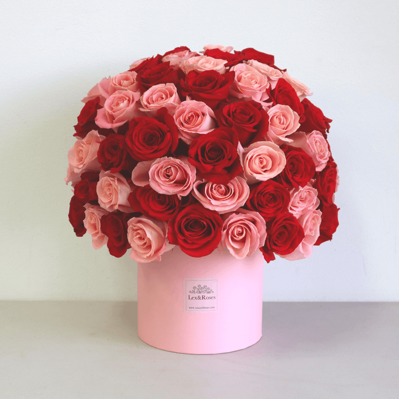 Pink & Red Roses HatBox