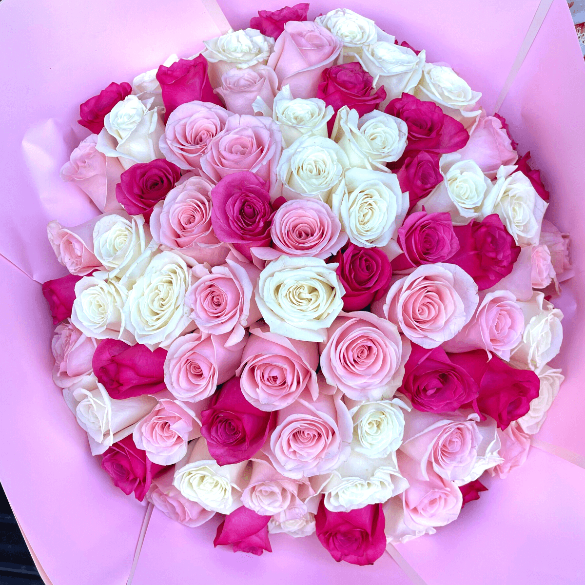 71 Roses Hot Pink Deluxe Bouquet – Lex&Roses