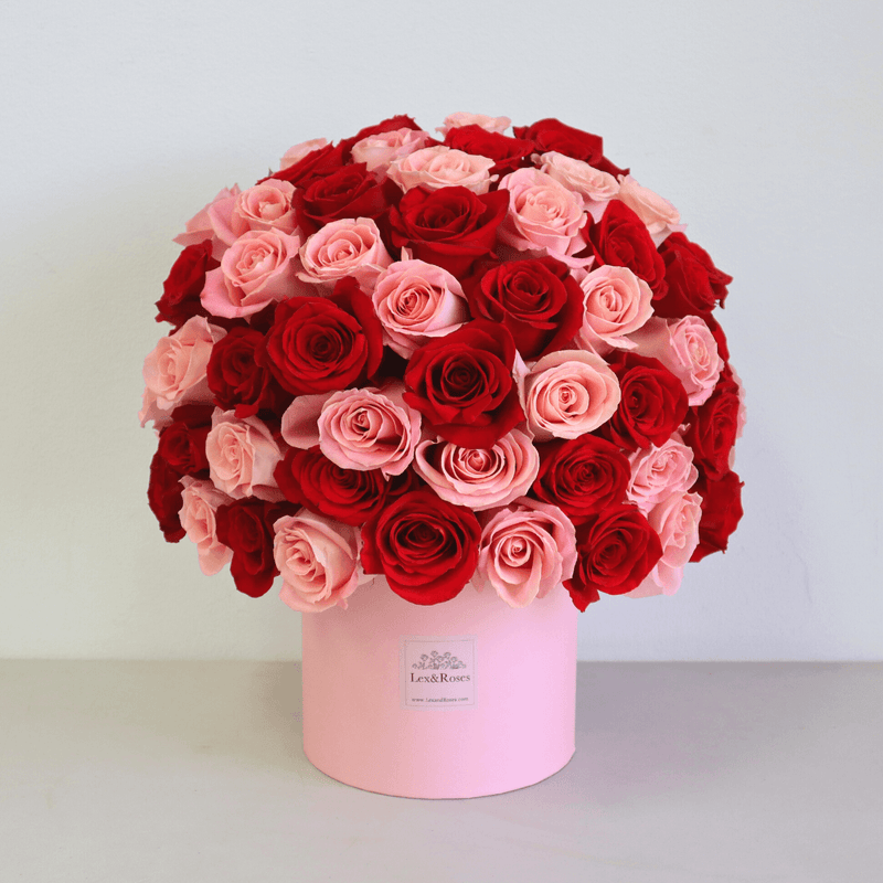 Pink & Red Roses HatBox